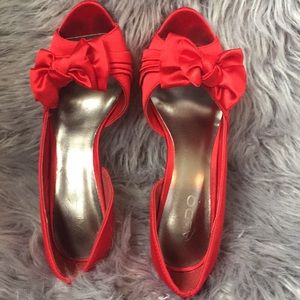 ALDO Red Satin Heels